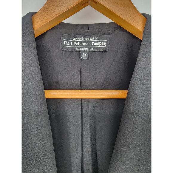 J. Peterman Royal Stewart Tartan Plaid Tuxedo Blazer Women’s Size 12 - Picture 3 of 10